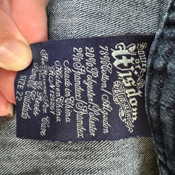 Source of Wisdom Women's Slim Boot Cut Medium Wash Denim Jeans Size 22 - Picture 3 of 8